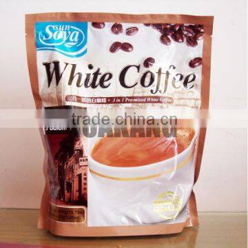 Large bottom gusset white coffee plastic bag