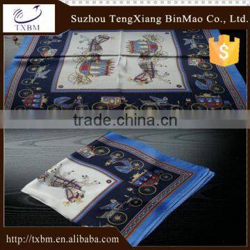 100% silk scarf with animal pattern, crepe, 12mm