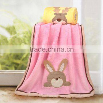 Cute pattern coral fleece baby blanket