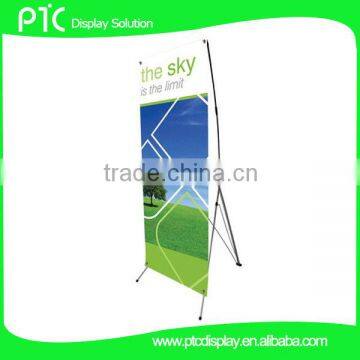 X shape display banner