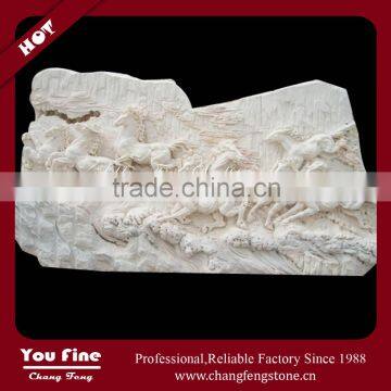 Marble Carved Decorative Horse Relief