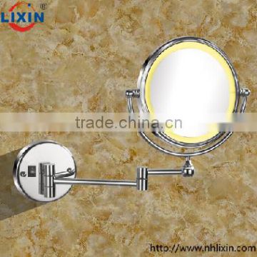 cordless LED lighted wall mount mirror in chrome