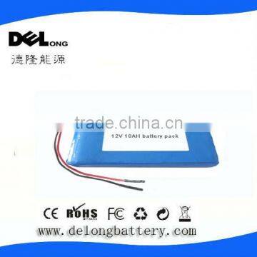 12v 10ah light weight li polymer battery pack