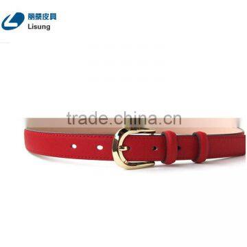 Luxury Gold Ally Buckle Pure Split Leather Womens Leather Belt