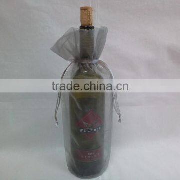 newest custom single organza wine bag with string