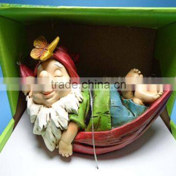 Resin Animal Statue Arts Dog and Cat "DAY DREAM IN BOAT" photo-4