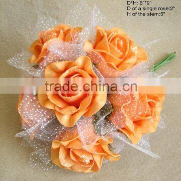 High quality orange colored artificial flowers Wedding Decoration for sales