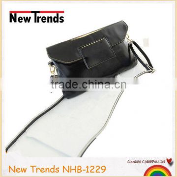 Fashion black PU small size bag/clutch bag