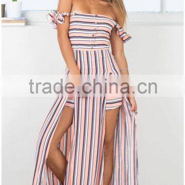 2016 Elegant Women Evening Party Cap Sleeve Length Side Sexy Dress
