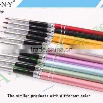 ANY Cheap Nail Art Beauty Care Artist Design Metal Handle Flat UV Gel Nail Brushes Nail Art