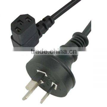 SAA approval ac power cord cable 240v cable with angle IEC C13