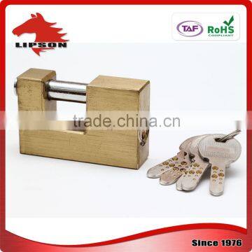 Lipson LS-200K Series Hardened Steel Shackle Kaba Key Rectangular Brass Padlock photo-6