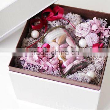 Luxury handmade chocolate & flower paper packaging gift box