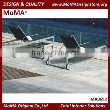 MA069R Outdoor Patio Teak Furniture Sun Lounger Pool Chaise Lounge Withe Side Table photo-2