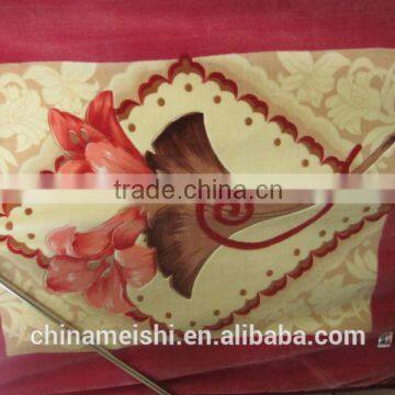 100% polyester flower design raschel printed mink blanket
