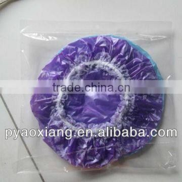 Factory supply 2pk best blue and purple environmently friendly shower caps or hats for hotel and home,etc.