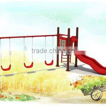 Children 4-Seat Swing Chair Metal Garden Cushions