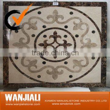 Light and dark emperador marble medallion