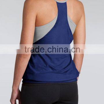 wholesale 95 cotton 5 spandex two tone sexy fitness top