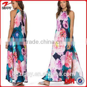 Cut out back chiffon maxi dress woman wear simple long dress                        
                                                Quality Choice