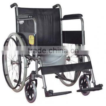 silver plating frame with leather back cushion commode chair