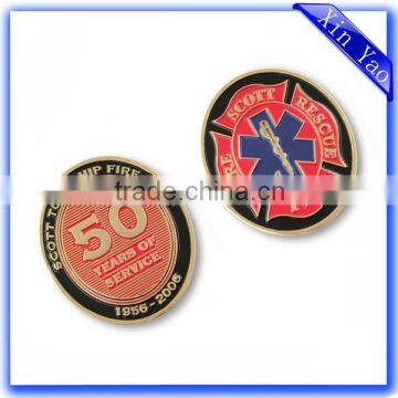 Wholesale Custom design cheap metal brass hard enamel coin