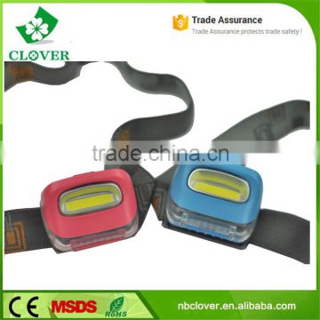 ABS material waterproof 3w cob powerful headlamp with 200 lumens