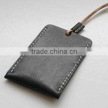 Genuine Leather Branded Credit Card Holder With Long Hanger