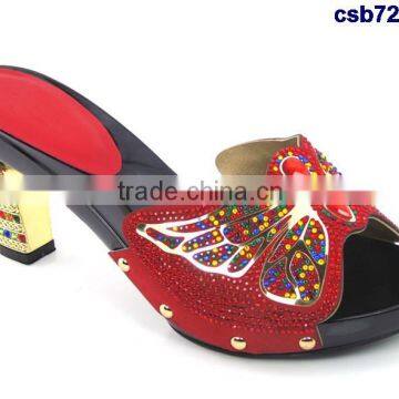 Csb7202 Butterfly Pattern Shining Material Women Shoes for Party Evening Italy Shoes Matching Purse Fashion Single Shoes Quality Choice photo-3