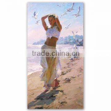 Wall Art Decoration Most popular Beautiful Beach Girl Nude Canvas Oil Painting