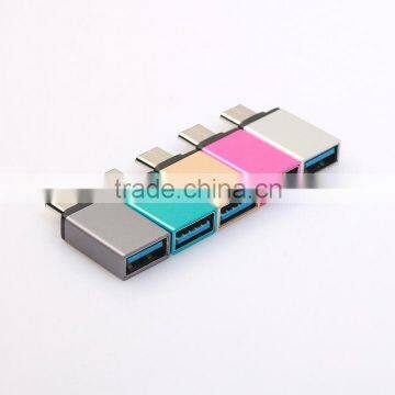 Factory aluminum alloy usb3.1 Letv Type - c OTG adapter positive and negative double Quality C