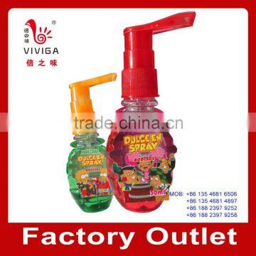 Bomb shape liquid spray confectionery