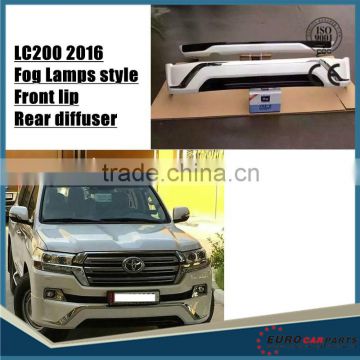 NEWest ARRIVAL!!! For 2016 LC body kits for Land Cruiser LC200 2016year fog lamp style PP front bumper and rear diffuser