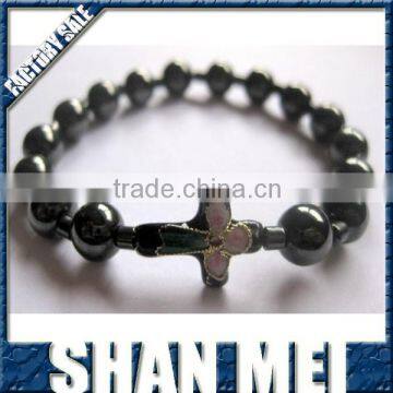 2015 cheap price magnetic hematite religious beads promotional bracelet stock wholesale