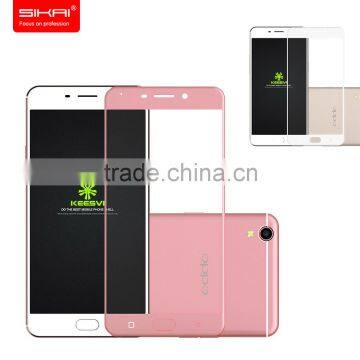 SIKAI for OPPO R9 Cell Phone Screen Tempered Glass Screen Guard High Quality Silk-screen Glass Film Protector