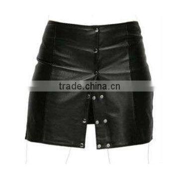 gothic leather club wear sexy-short skirts with studs