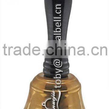 School bell made of preme solid brass and wooden handle 9" height A8-014 (A460)