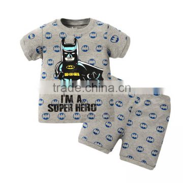 Wholesale 2016 new arrival short sleeve lovely printed cotton pajamas kids clothes thailand