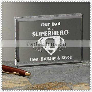 Creative Superhero Engraved Glass Father's Block Gifts