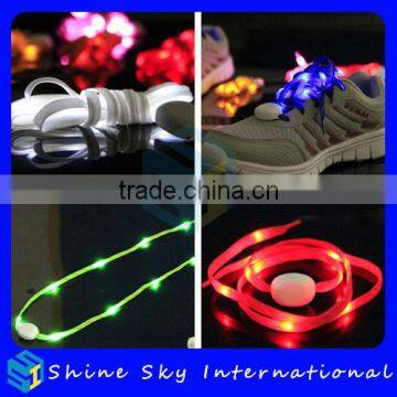 High quality PP webbing shoelace night walking led shoelaces 110cm long shoelace