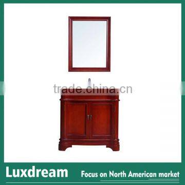 Cherry wooden stain traditional bathroom vanity with cupc wash sink