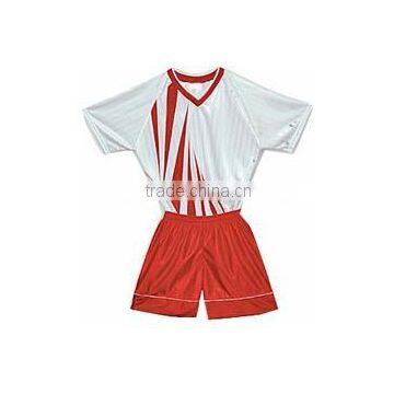 2015 new soccer uniform style cheap plain RED and white soccer jersey