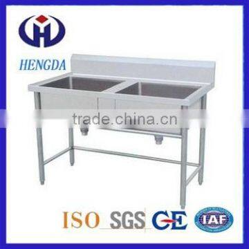 Commecial Kitchen Stainless Steel Double Sink Bench photo-1