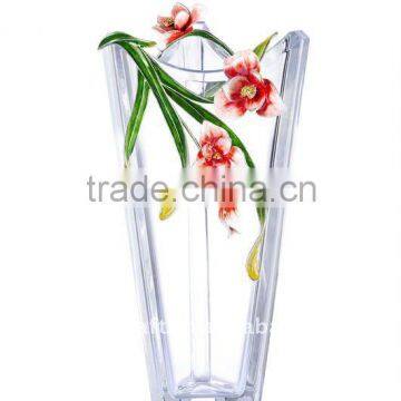 enamel decorate vase pewter crystal vase craft and gift for home decoration