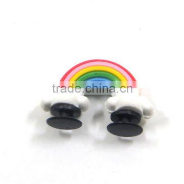 Promotion Gift Custom Shaped Rubber Shoe charm Rainbow 3d Kids shoe buckle