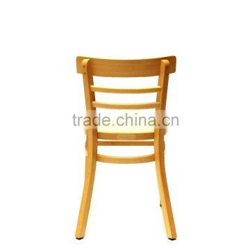 Top Quality Solid Wood Fabric Handle Carving Vintage French Square Back Cafe Chair photo-5