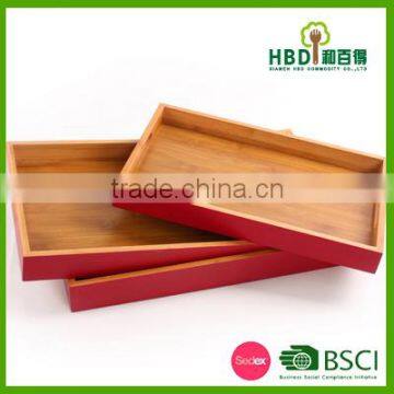 Lacquered Bamboo Wooden Serving Tray for Sale photo-5