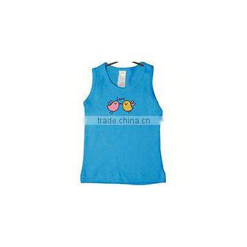 Sweet soft t-shirts baby girls tank top blue lovely cotton tops