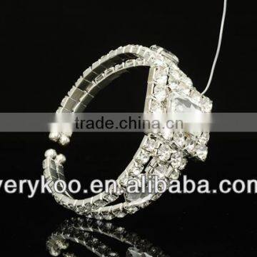 Silver rhinestone bracelets 2014 wholesale, beautiful handmade fashion banglesJS-00174