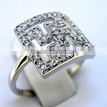 QCR064 lead&nickle free special ring design,925 sterling silver ring in rhodium plating